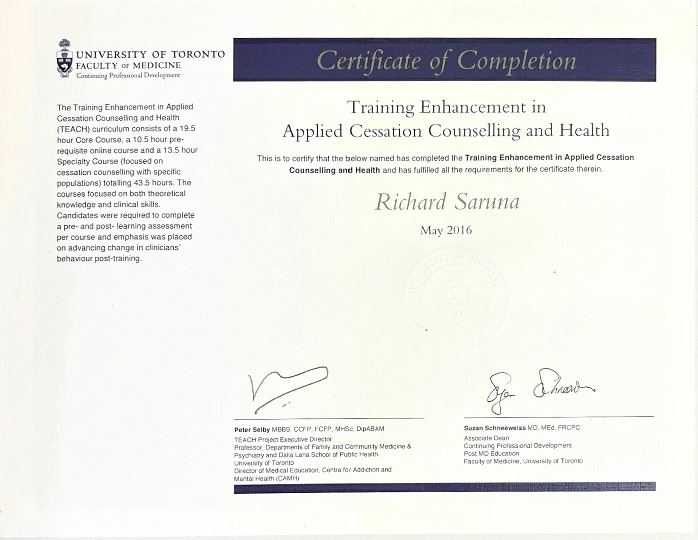 Toronto Medical School Certification